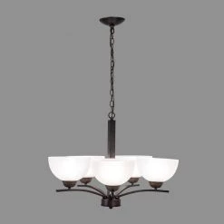 Cheap 🎉 Alta Peak Collection 5-Light Coffee Brown Hanging Chandelier with Acid Wash Glass Shade by Yosemite Home Decor 😍 -NICOR Sales Store coffee brown yosemite home decor chandeliers 107 5u awcf c3 1000