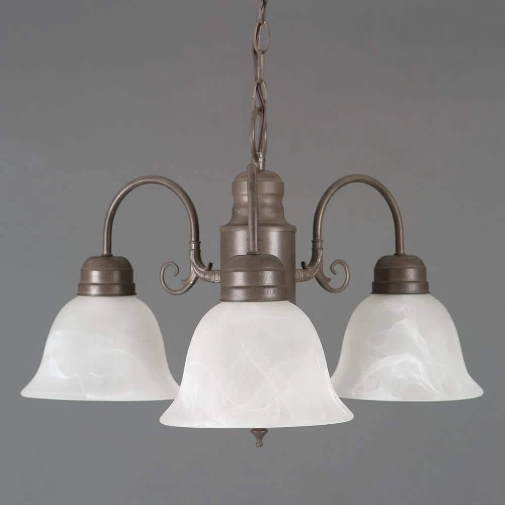 New ❤️ Manzanita 3-Light Dark Brown Hanging Chandelier with Frosted Marble Glass Shade by Yosemite Home Decor 🛒 3 New ❤️ Manzanita 3-Light Dark Brown Hanging Chandelier with Frosted Marble Glass Shade by Yosemite Home Decor 🛒