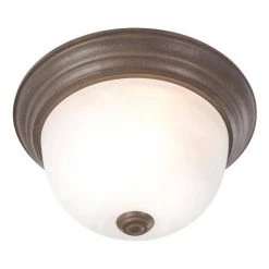 Best Sale ✔️ Flush Mount Lighting Series 1-Light Dark Brown Flush Mount with Alabaster Glass Shade by Yosemite Home Decor 🤩 -NICOR Sales Store dark brown yosemite home decor flush mount lights jk100 10db 4f 1000