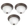 Best Sale ✔️ Flush Mount Lighting Series 1-Light Dark Brown Flush Mount with Alabaster Glass Shade by Yosemite Home Decor 🤩