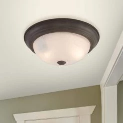 Best reviews of ⌛ Belen 2-Light Dark Brown Flush Mount with White Marble Glass Shade by Yosemite Home Decor 😉 -NICOR Sales Store dark brown yosemite home decor flush mount lights jk102 13db 1f 1000