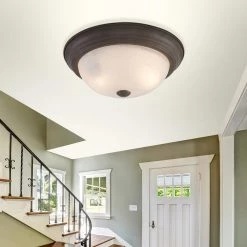 Best reviews of ⌛ Belen 2-Light Dark Brown Flush Mount with White Marble Glass Shade by Yosemite Home Decor 😉 -NICOR Sales Store dark brown yosemite home decor flush mount lights jk102 13db 31 1000