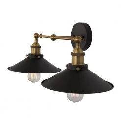 Flash Sale 🔥 Aharon 2-Light Dark Grey Sconce by Yosemite Home Decor 🎉 -NICOR Sales Store dark grey yosemite home decor wall sconces wl2430s 2gr 4f 1000