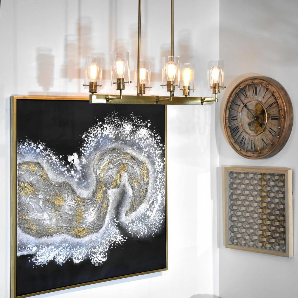 Coupon ❤️ 6-Lights Gold Brass Chandelier with Clear Glass by Yosemite Home Decor ❤️ 6 Coupon ❤️ 6-Lights Gold Brass Chandelier with Clear Glass by Yosemite Home Decor ❤️ - Image 4