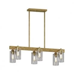 Coupon ❤️ 6-Lights Gold Brass Chandelier with Clear Glass by Yosemite Home Decor ❤️