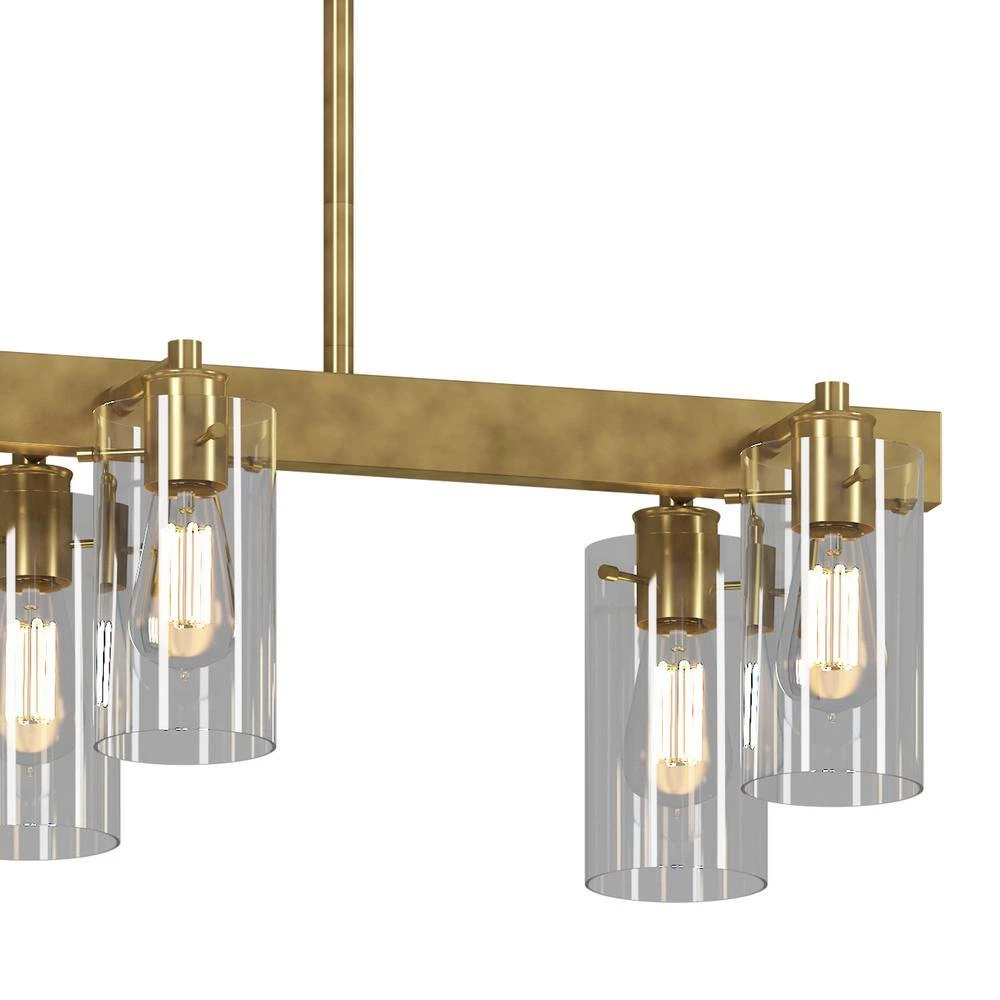 Coupon ❤️ 6-Lights Gold Brass Chandelier with Clear Glass by Yosemite Home Decor ❤️ 4 Coupon ❤️ 6-Lights Gold Brass Chandelier with Clear Glass by Yosemite Home Decor ❤️ - Image 2