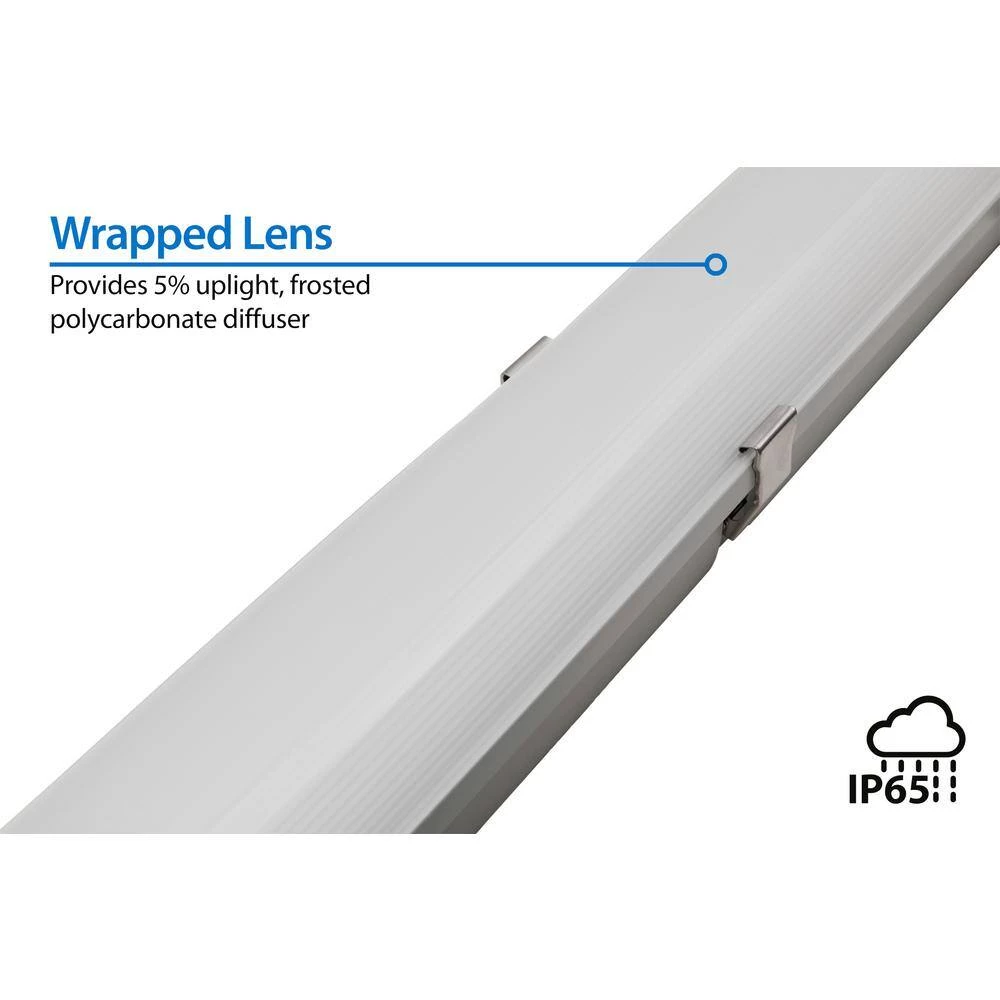 Outlet ๐ VT3(v2) 4 ft. 350-Watt Equivalent Integrated LED Light Grey Vaportite High Output Strip Light Fixture, 5000K by NICOR ๐งจ 7 Outlet ๐ VT3(v2) 4 ft. 350-Watt Equivalent Integrated LED Light Grey Vaportite High Output Strip Light Fixture, 5000K by NICOR ๐งจ - Image 5