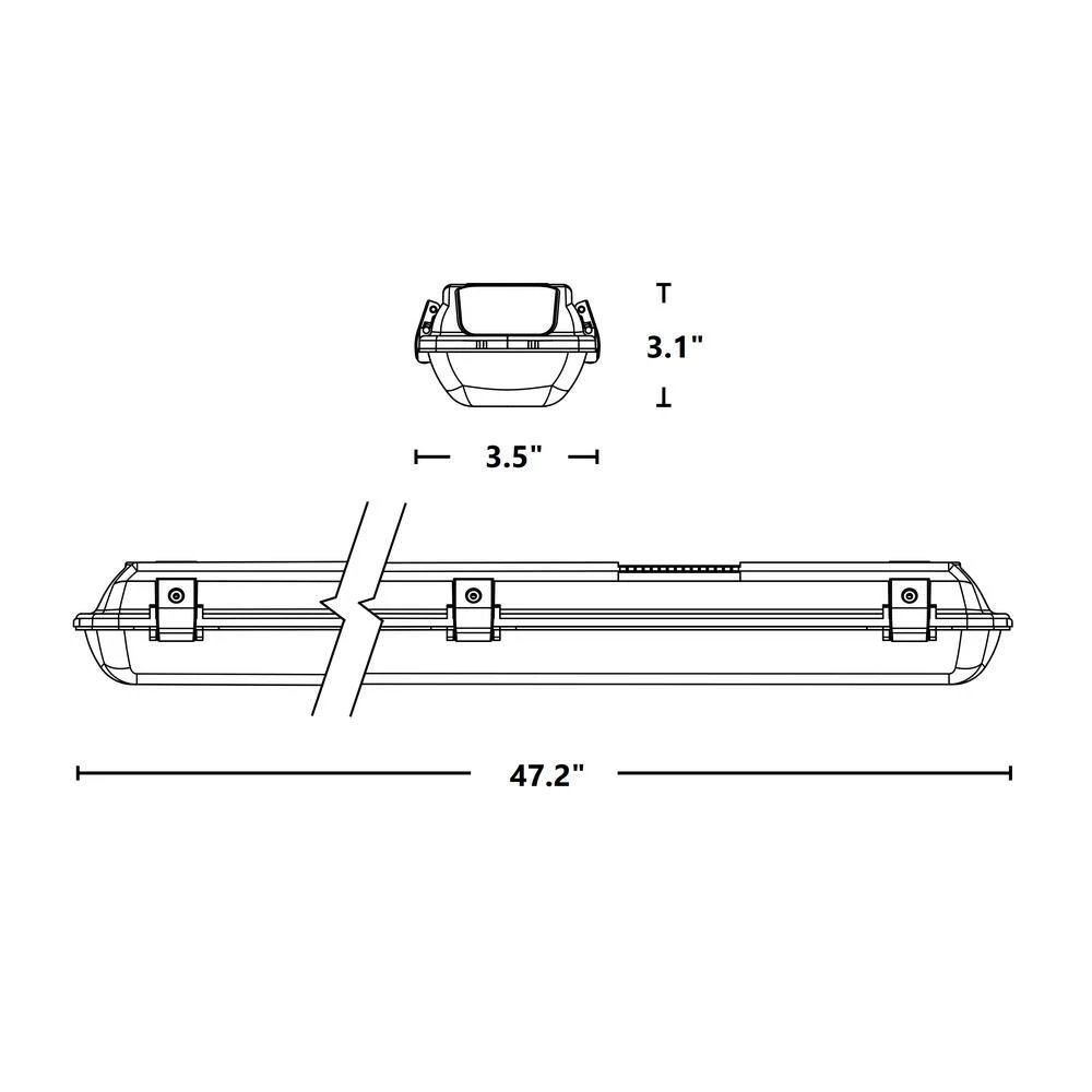 Outlet ๐ VT3(v2) 4 ft. 350-Watt Equivalent Integrated LED Light Grey Vaportite High Output Strip Light Fixture, 5000K by NICOR ๐งจ 9 Outlet ๐ VT3(v2) 4 ft. 350-Watt Equivalent Integrated LED Light Grey Vaportite High Output Strip Light Fixture, 5000K by NICOR ๐งจ - Image 7
