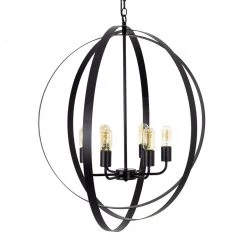 Top 10 🔥 Tira 6-Light Matte Black Orb Chandelier by Yosemite Home Decor 🥰