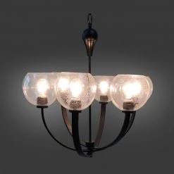Best Sale 🔔 Orion 6-Light Matte Black Transitional Chandelier with Clear Seeded Glass Bowl Shades by Yosemite Home Decor 🎁 -NICOR Sales Store matte black yosemite home decor chandeliers 120030644 4f 1000