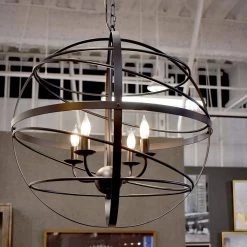 Wholesale 👍 Vega 4-Light Matte Black Orb Chandelier by Yosemite Home Decor 🤩 -NICOR Sales Store matte black yosemite home decor chandeliers 120031344 31 1000