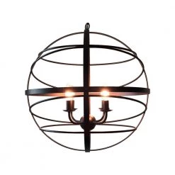 Wholesale 👍 Vega 4-Light Matte Black Orb Chandelier by Yosemite Home Decor 🤩 -NICOR Sales Store matte black yosemite home decor chandeliers 120031344 4f 1000