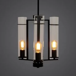Discount 🎉 3-Light Matte Black Chandelier by Yosemite Home Decor ✨ -NICOR Sales Store matte black yosemite home decor chandeliers 120034344 4f 1000