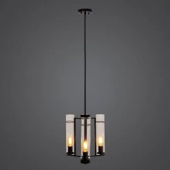 Discount 🎉 3-Light Matte Black Chandelier by Yosemite Home Decor ✨ -NICOR Sales Store matte black yosemite home decor chandeliers 120034344 c3 1000