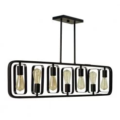 Best Sale 👍 Perseus 7-Light Matte Black Modern Island Chandelier by Yosemite Home Decor 😍 -NICOR Sales Store matte black yosemite home decor chandeliers 12004077 4f 1000