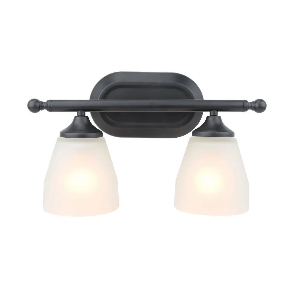 Best reviews of π Jordan 2-Light Matte Black Vanity Light with Frosted White Glass Shades by Yosemite Home Decor π 4 Best reviews of π Jordan 2-Light Matte Black Vanity Light with Frosted White Glass Shades by Yosemite Home Decor π - Image 2