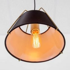 Promo 🎉 Mira 1-Light Matte Gold Modern Pendant with Black Shade by Yosemite Home Decor ✔️ -NICOR Sales Store matte gold yosemite home decor chandeliers 140004121 44 1000
