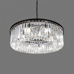 Best reviews of 🔥 Polaris 8-Light Matte Grey Prism Crystal Chandelier by Yosemite Home Decor 🌟 -NICOR Sales Store matte grey yosemite home decor chandeliers 12003787 1f 1000