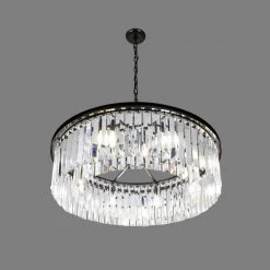 Best reviews of ๐ฅ Polaris 8-Light Matte Grey Prism Crystal Chandelier by Yosemite Home Decor ๐