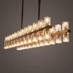 Best Sale 🔔 Gemini 48-Light Matte Grey Chandelier with Glass Shades by Yosemite Home Decor ⌛ -NICOR Sales Store matte grey yosemite home decor chandeliers 1200384848 1f 1000
