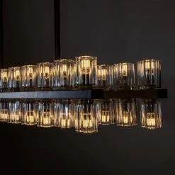 Best Sale 🔔 Gemini 48-Light Matte Grey Chandelier with Glass Shades by Yosemite Home Decor ⌛ -NICOR Sales Store matte grey yosemite home decor chandeliers 1200384848 44 1000