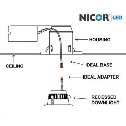 Best Pirce ⌛ 2 in. Non-IC Galvanized Steel LED Recessed Housing by NICOR 👏 -NICOR Sales Store nicor recessed lighting housings 12201 led 1f 1000