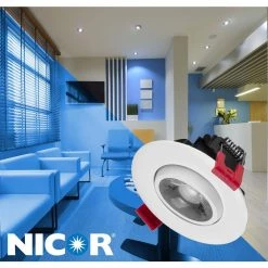 Flash Sale 😉 3 in. Black 3000K Remodel IC-Rated Recessed Integrated LED Gimbal Downlight Kit by NICOR 🔔 -NICOR Sales Store nicor recessed lighting kits dgd311203krdbk 31 1000