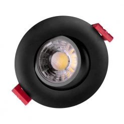 Flash Sale 😉 3 in. Black 3000K Remodel IC-Rated Recessed Integrated LED Gimbal Downlight Kit by NICOR 🔔 -NICOR Sales Store nicor recessed lighting kits dgd311203krdbk 76 1000