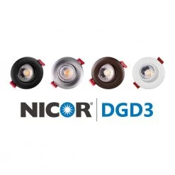 Flash Sale 😉 3 in. Black 3000K Remodel IC-Rated Recessed Integrated LED Gimbal Downlight Kit by NICOR 🔔 -NICOR Sales Store nicor recessed lighting kits dgd311203krdbk d4 1000