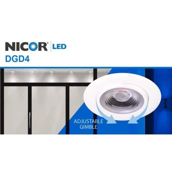 Wholesale 😍 4 in. Black 3000K Remodel IC-Rated Recessed Integrated LED Gimbal Downlight Kit by NICOR 👏 11 Wholesale 😍 4 in. Black 3000K Remodel IC-Rated Recessed Integrated LED Gimbal Downlight Kit by NICOR 👏 - Image 9