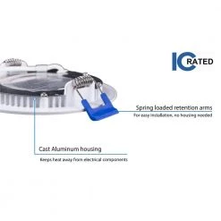 Deals 😉 DLE Series 3 in. 2700K Black Integrated LED Recessed Canless Downlight with Trim by NICOR 🧨 -NICOR Sales Store nicor recessed lighting kits dle321202krdbk 1d 1000