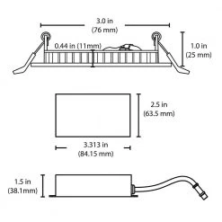 Deals 😉 DLE Series 3 in. 2700K Black Integrated LED Recessed Canless Downlight with Trim by NICOR 🧨 -NICOR Sales Store nicor recessed lighting kits dle321202krdbk 1f 1000