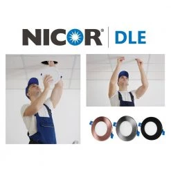 Deals 😉 DLE Series 3 in. 2700K Black Integrated LED Recessed Canless Downlight with Trim by NICOR 🧨 -NICOR Sales Store nicor recessed lighting kits dle321202krdbk fa 1000