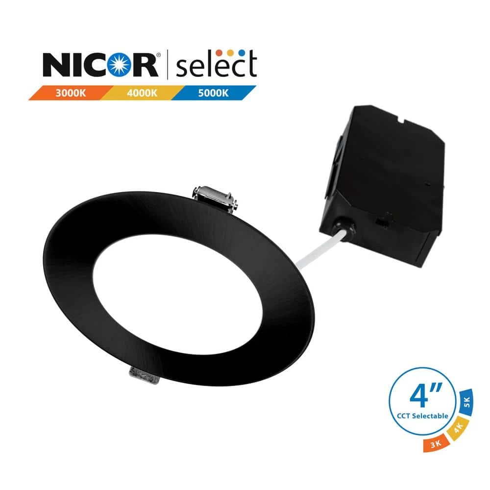Hot Sale β DLE4 Selectable 4 in. Black Remodel LED Downlight Kit by NICOR π 4 Hot Sale β DLE4 Selectable 4 in. Black Remodel LED Downlight Kit by NICOR π - Image 2