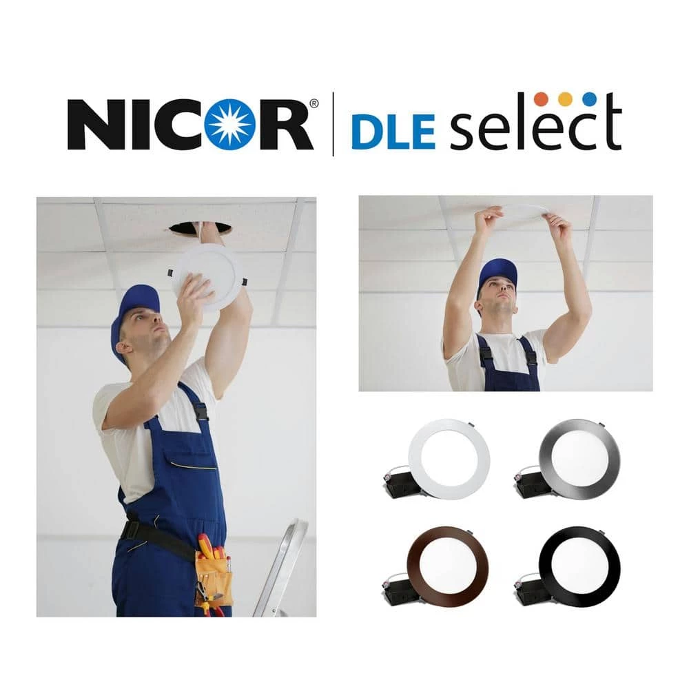 Flash Sale 🥰 DLE6 Round 6 in. Selectable IC-Rated Integrated LED Recessed Downlight Trim Kit by NICOR 🥰 13 Flash Sale 🥰 DLE6 Round 6 in. Selectable IC-Rated Integrated LED Recessed Downlight Trim Kit by NICOR 🥰 - Image 11