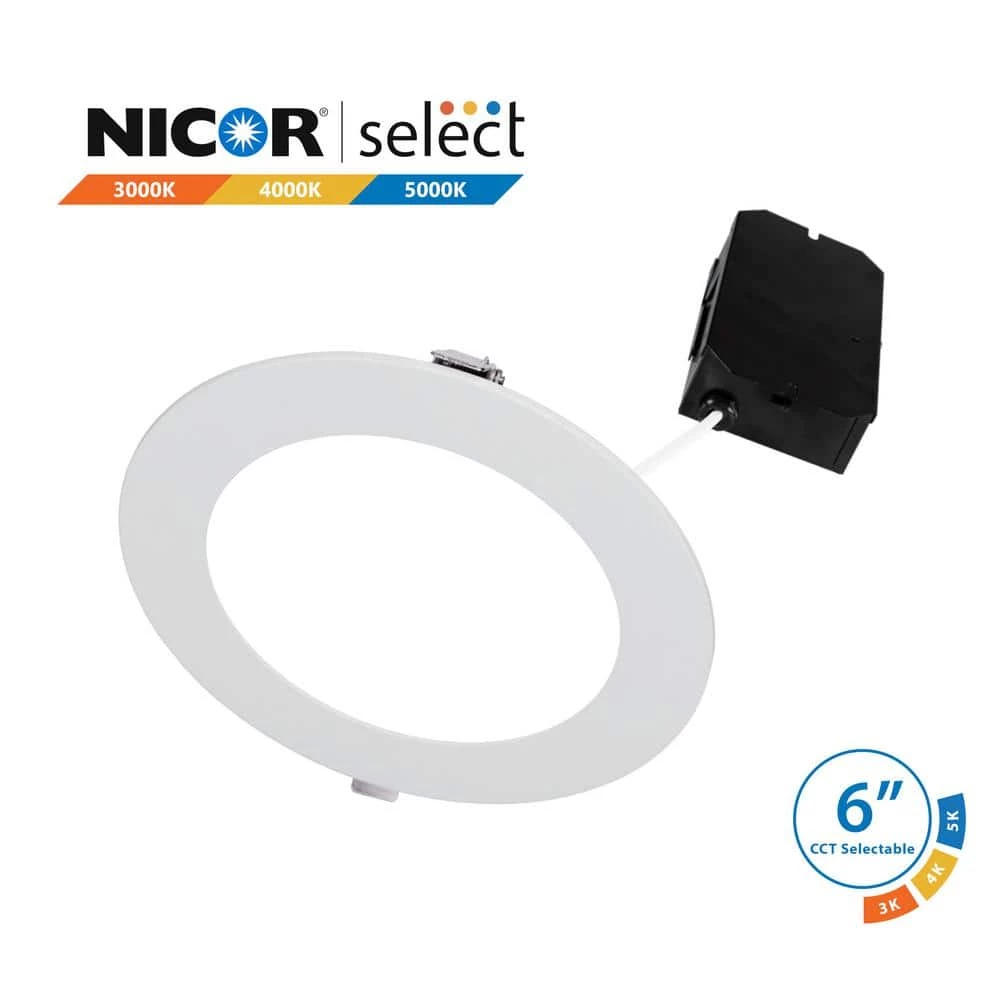 Flash Sale 🥰 DLE6 Round 6 in. Selectable IC-Rated Integrated LED Recessed Downlight Trim Kit by NICOR 🥰 4 Flash Sale 🥰 DLE6 Round 6 in. Selectable IC-Rated Integrated LED Recessed Downlight Trim Kit by NICOR 🥰 - Image 2