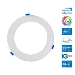 Best Pirce 👍 DLE 8 in. Round 5000K White Remodel IC-Rated Recessed Integrated LED Edge Lit Downlight Kit by NICOR ✨ -NICOR Sales Store nicor recessed lighting kits dle821205krdwh 40 1000