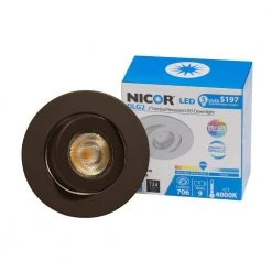 Hot Sale 🔔 2 in. Oil-Rubbed Bronze (3000K) LED Retrofit Recessed Gimbal Trim Kit, 92.4 CRI by NICOR ⌛