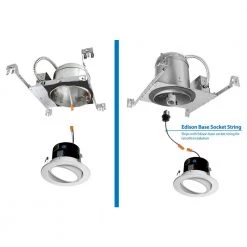 Best reviews of 🧨 D-Series 4 in. White 3000K Dimmable LED Recessed Adjustable Gimbal Downlight Kit by NICOR 🧨 -NICOR Sales Store nicor recessed lighting kits dlg4 10 120 3k wh 66 1000