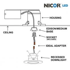Brand new 😉 5/6 in. 3000K Oil Rubbed Bronze Integrated LED Recessed Gimbal Trim by NICOR ✔️ -NICOR Sales Store nicor recessed lighting kits dlg56 10 120 3k ob 44 1000