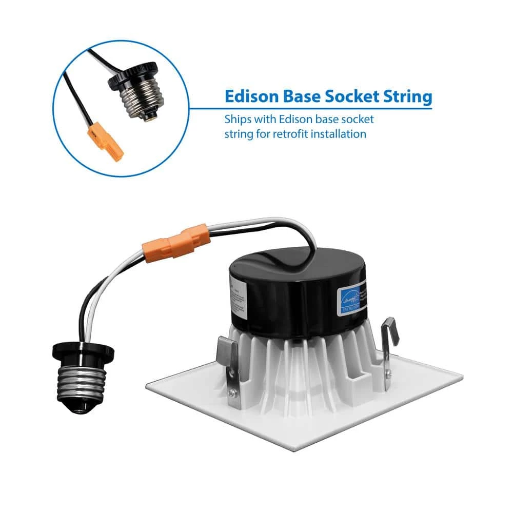 New ๐ฅฐ D-Series 4 in. 3000K White Dimmable LED Recessed Square Retrofit Kit by NICOR โญ 6 New ๐ฅฐ D-Series 4 in. 3000K White Dimmable LED Recessed Square Retrofit Kit by NICOR โญ - Image 4