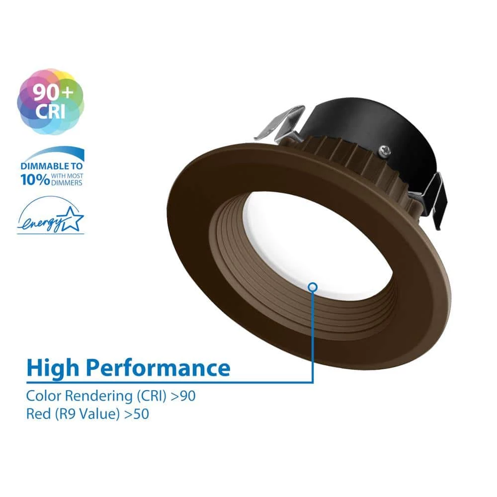 Outlet 🥰 DLR Series 3 in. Housing Required Remodel Oil-Rubbed Bronze Integrated LED Recessed Light Kit, 3000K by NICOR 😀 4 Outlet 🥰 DLR Series 3 in. Housing Required Remodel Oil-Rubbed Bronze Integrated LED Recessed Light Kit, 3000K by NICOR 😀 - Image 2