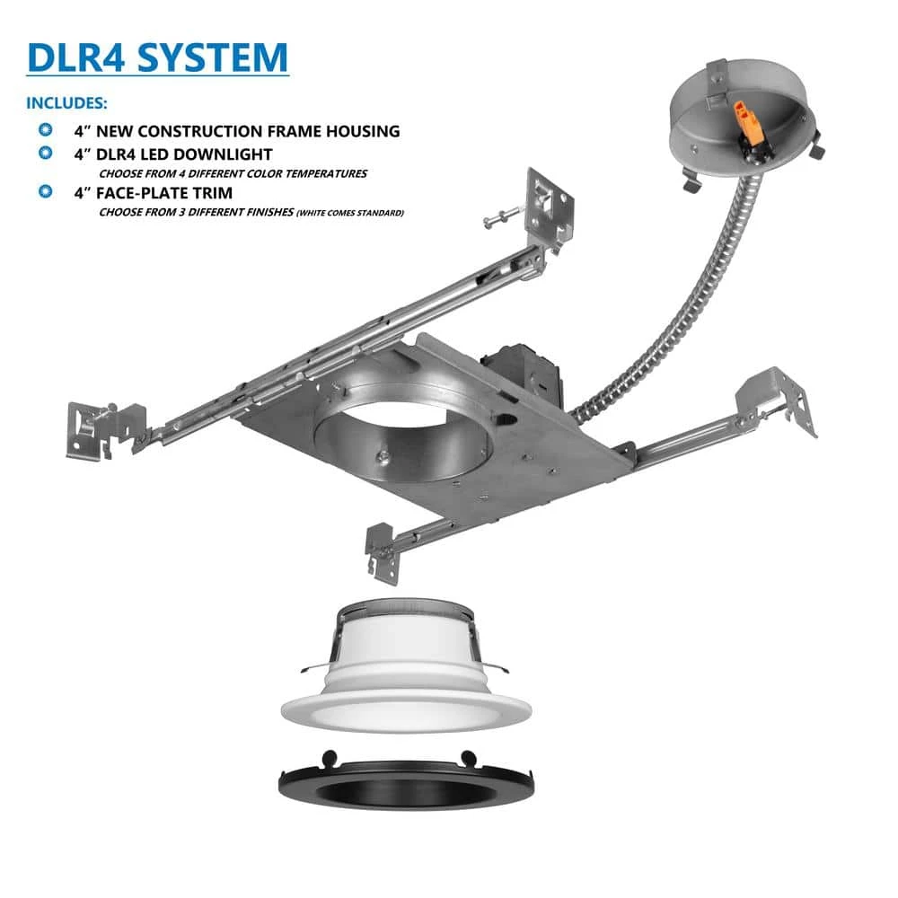 Best Sale ๐ DLR4 (v5) 4 in. 4000K New Construction Recessed Integrated LED Kit Black by NICOR ๐ฅฐ 4 Best Sale ๐ DLR4 (v5) 4 in. 4000K New Construction Recessed Integrated LED Kit Black by NICOR ๐ฅฐ - Image 2
