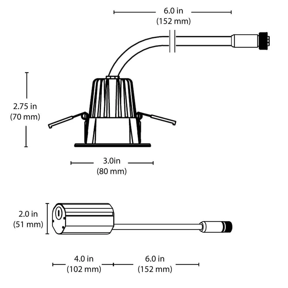 Outlet 🌟 DQD 2 in. Square 3000K Remodel IC-Rated Canless Recessed Integrated LED Downlight Kit by NICOR ⭐ 11 Outlet 🌟 DQD 2 in. Square 3000K Remodel IC-Rated Canless Recessed Integrated LED Downlight Kit by NICOR ⭐ - Image 9