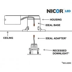 Best Pirce 🎉 DQR 2 in. 3000K Square Remodel or New Construction Integrated LED Recessed Downlight Kit in White by NICOR 🔔 -NICOR Sales Store nicor recessed lighting kits dqr2 10 120 3k wh 1f 1000