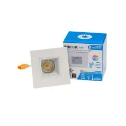 Best Pirce 🎉 DQR 2 in. 3000K Square Remodel or New Construction Integrated LED Recessed Downlight Kit in White by NICOR 🔔