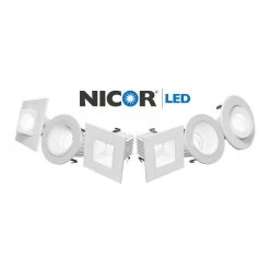 Outlet 🧨 DQR Series 2 in. 3000K Square Eyeball Remodel or New Construction Integrated LED Recessed Downlight Kit in Black by NICOR 😉 -NICOR Sales Store nicor recessed lighting kits dqr2 aa 10 120 3k bk fa 1000