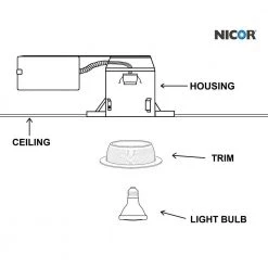 Outlet ✔️ 6 in. Black and White Recessed Light Baffle Trim by NICOR 🔔 -NICOR Sales Store nicor recessed lighting trims 17504 fa 1000