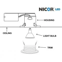 Cheap ✔️ 6 in. White Recessed R40 Baffle Trim by NICOR 😀 -NICOR Sales Store nicor recessed lighting trims 17510 fa 1000