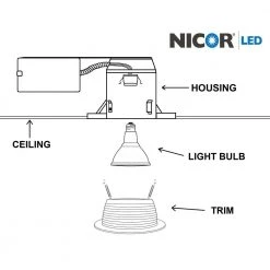 Best Pirce 🎁 6 in. Bronze Recessed Baffle Trim with 1/2 in. Trim Ring by NICOR 🎁 -NICOR Sales Store nicor recessed lighting trims 17511bz fa 1000